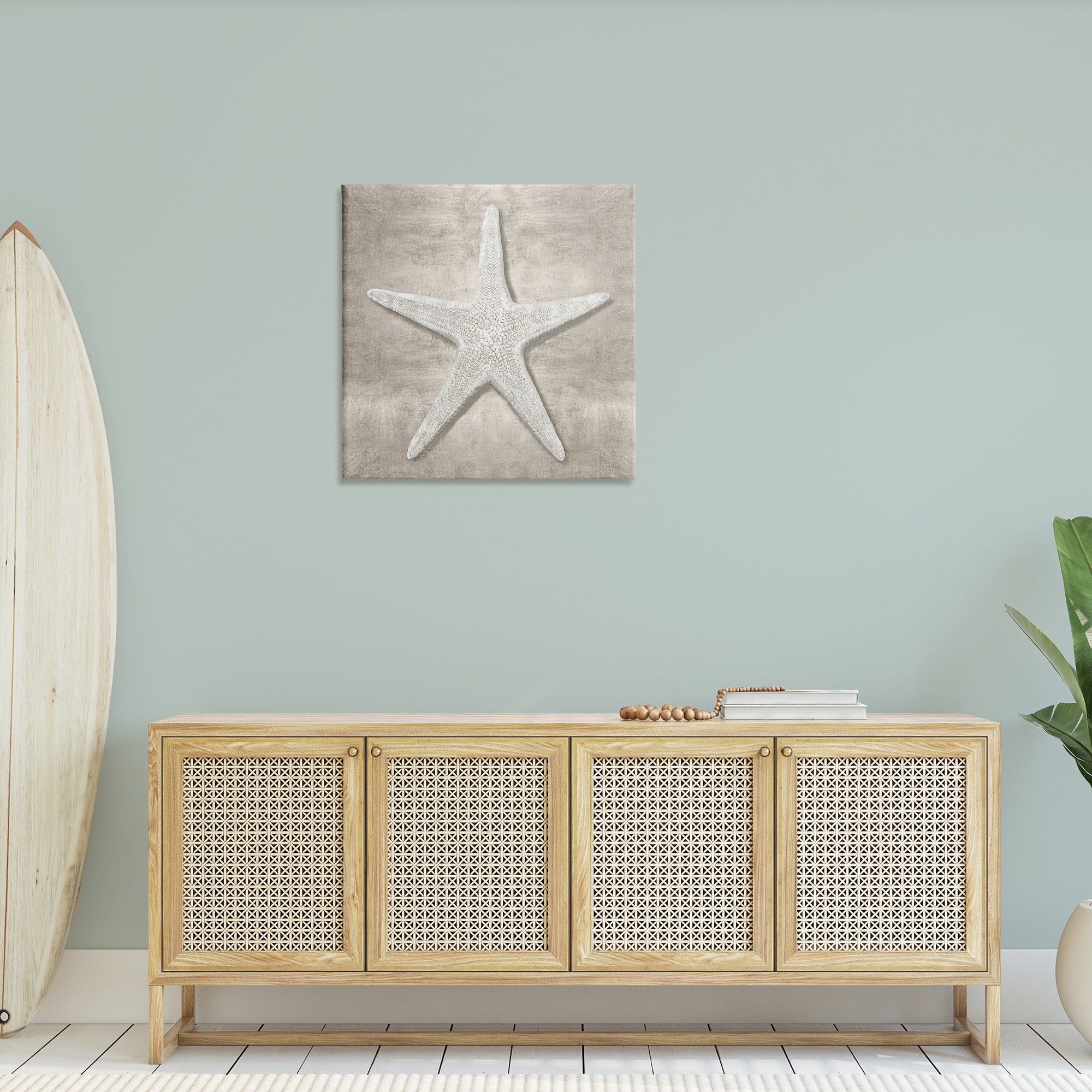 Stupell Industries Rustic Grey Starfish Nature Painting Gallery Wrapped Canvas Art Print Wall Art, 30 x 30