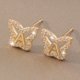 thumbnail image 4 of Pendientes sencillos con inicial A y un dulce encanto, pendientes de mariposa con circonitas con incrustaciones de cobre y pendientes explosivos, 4 of 6