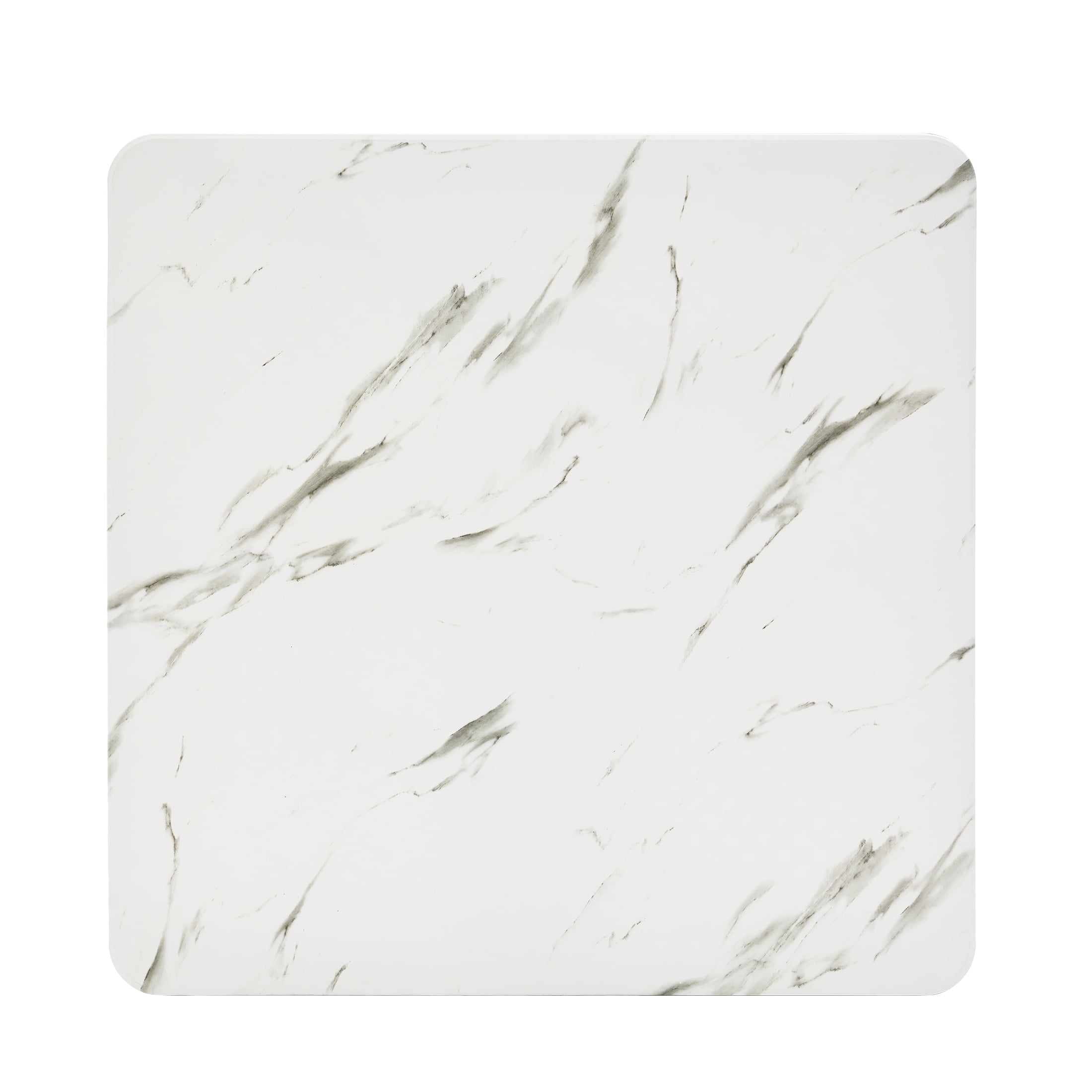 Mainstays 34" Fixed Table Top Folding Legs Card Table, Faux White Marble