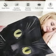 thumbnail image 3 of COMIO Lightweight Black Cat and Watercolor Flower Flannel Blanket White, 3 of 6