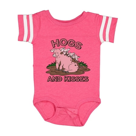 

Inktastic Hogs and Kisses with Cute Pig Family Gift Baby Boy or Baby Girl Bodysuit