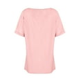 thumbnail image 5 of Dwralegc Women Fashion Deep V-Neck Short Sleeve Tops Short Sleeve V-Neck Tops Tee Casual Fashion Shirt Summer Oversized Basic Shirts Outfits Pink 2XL, 5 of 5