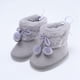 thumbnail image 4 of Bebé Color Sólido Más Terciopelo Zapatos De Algodón Doble Pompón Fondo Suave Niño Botas De Nieve Del, 4 of 4
