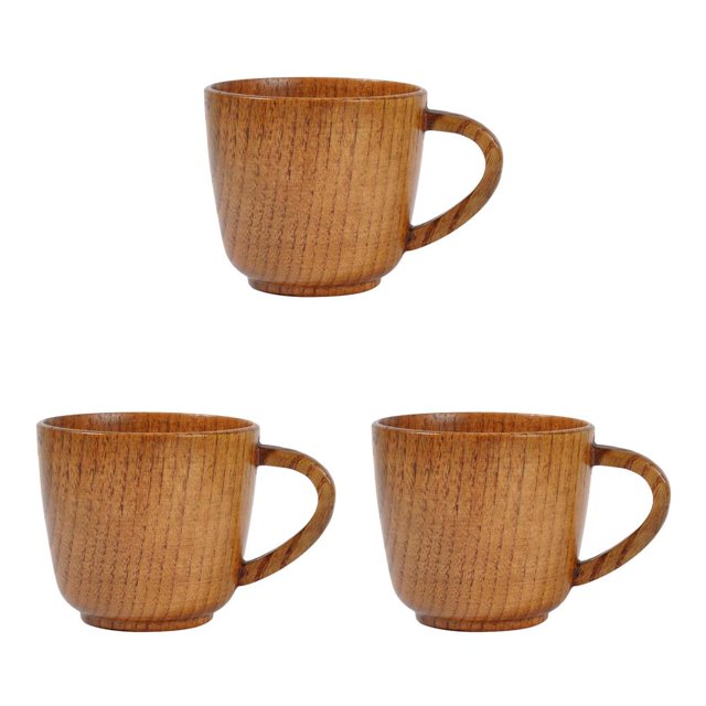 Inteprter 288ml Natural Wooden Milk Beer Mug Drink Souvenir Gift Cup Tea Beer Mug Type1