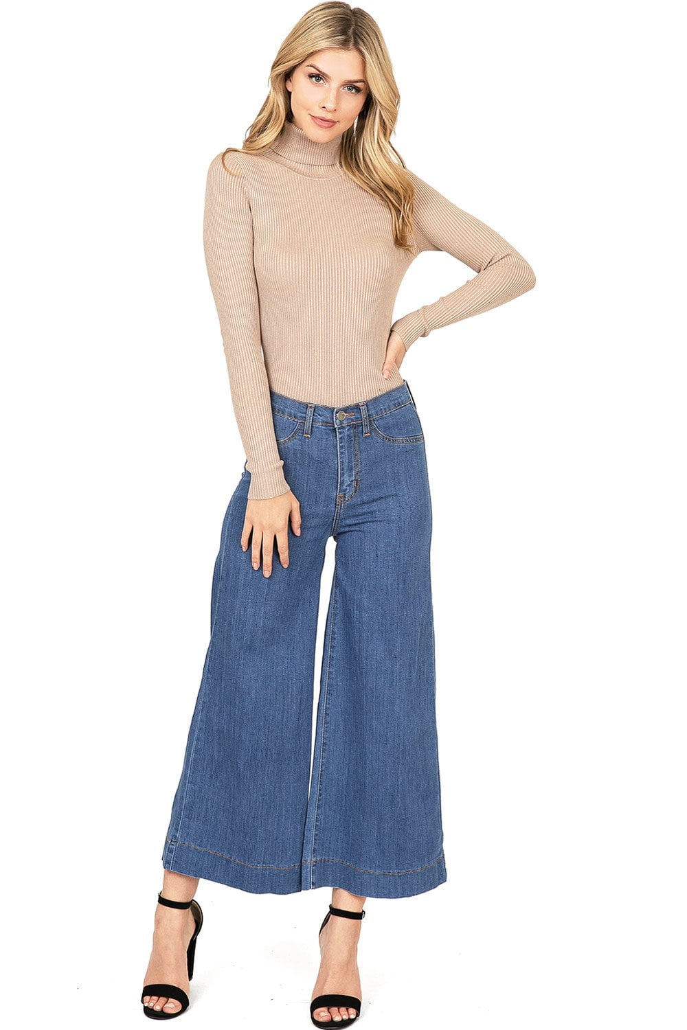 wide leg gaucho jeans