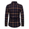 thumbnail image 3 of Camisa Manga Larga Cuadros Para Hombre Moda Slim Fit, 3 of 4
