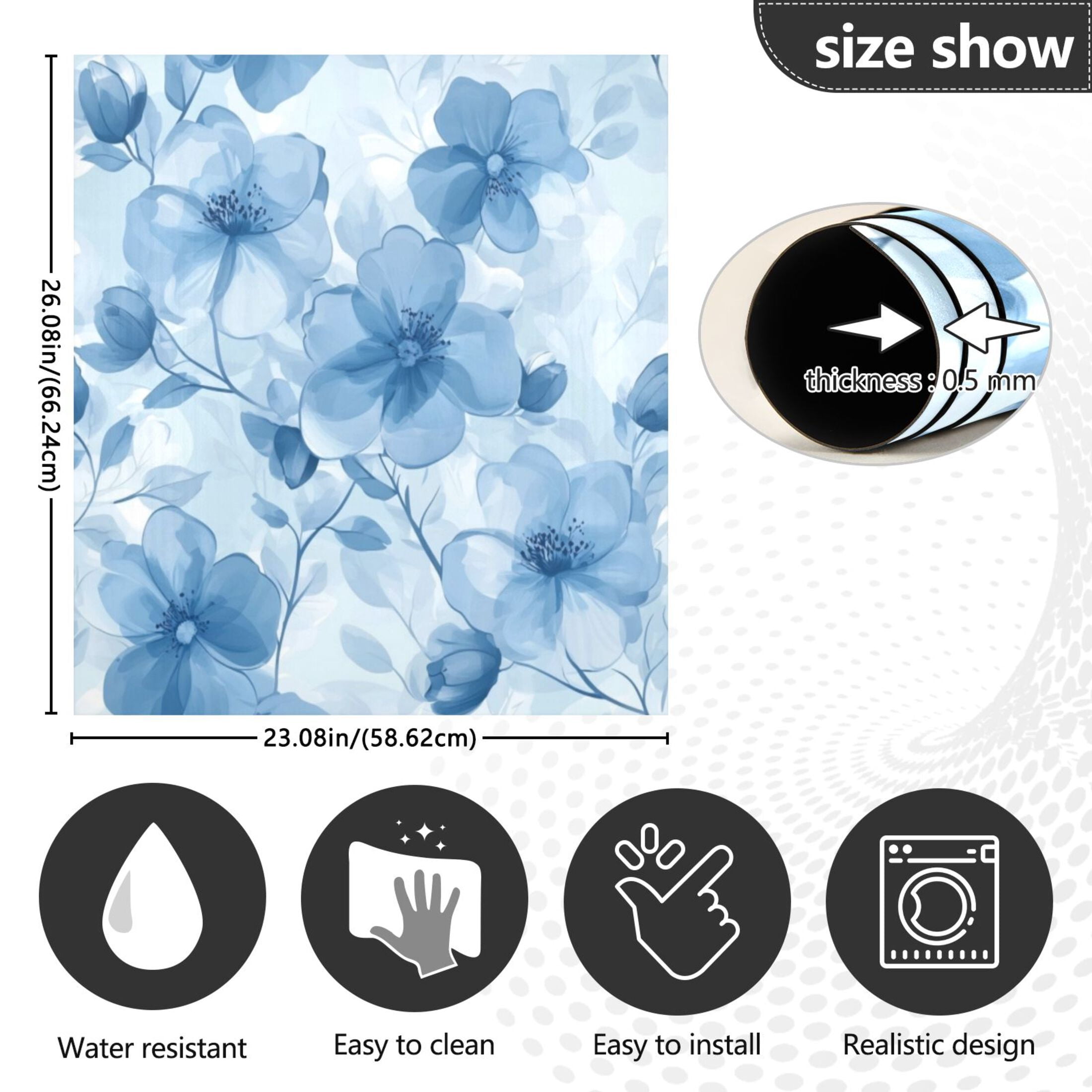Dishwasher Magnetic Sticker 23x26 Inch Refrigerator Magnetic Sticker Washing Machine Magnetic Sticker Kitchen Panel Magnetic Sticker Home Decor Pretty Lovely Flowers Seamless