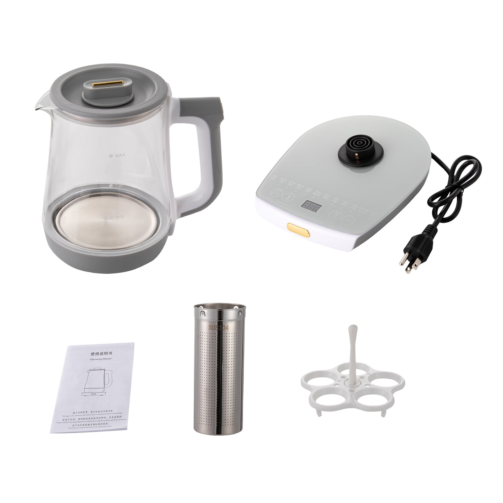 Electric Tea Kettle with Infuser Fast Boiling Tea Kettle 40-90°C 800W 0.48gal