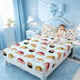 thumbnail image 3 of meiyoeat Sushi Cat Print Bed Sheets,Cute Food Pattern Full Size Sheets For Girl,4-Piece,1 Flat Sheet,1 Fitted Sheet and 2 Pillowcases, 3 of 6