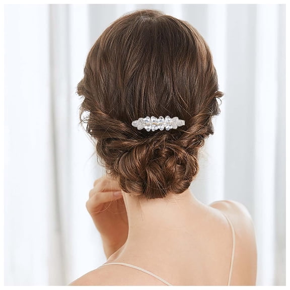Bohemian Crystal Paved Heart Hair Clip Cz Paved Wedding Hair Barrette Clips Crystal Hair Barrette Gold Rhinestone Headclips Bride Barrette Headwear Decorative Hair Accessories Bridal Hair