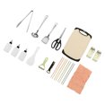 thumbnail image 1 of Cooking Utensil Organizer Travel Set, 15PCS Camping Kitchen Utensil Set 420 Stainless Steel with Storage Bag for Hiking, 1 of 8