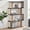 Oak with Black Edge - 4 Tier, variant on Kings Brand Furniture Nathan 4-Tier Modern Bookcase – Asymmetrical Wooden Bookshelf Storage Organizer, Freestanding Display Shelf for Living Room, Bedroom, Office – Oak/Black Finish