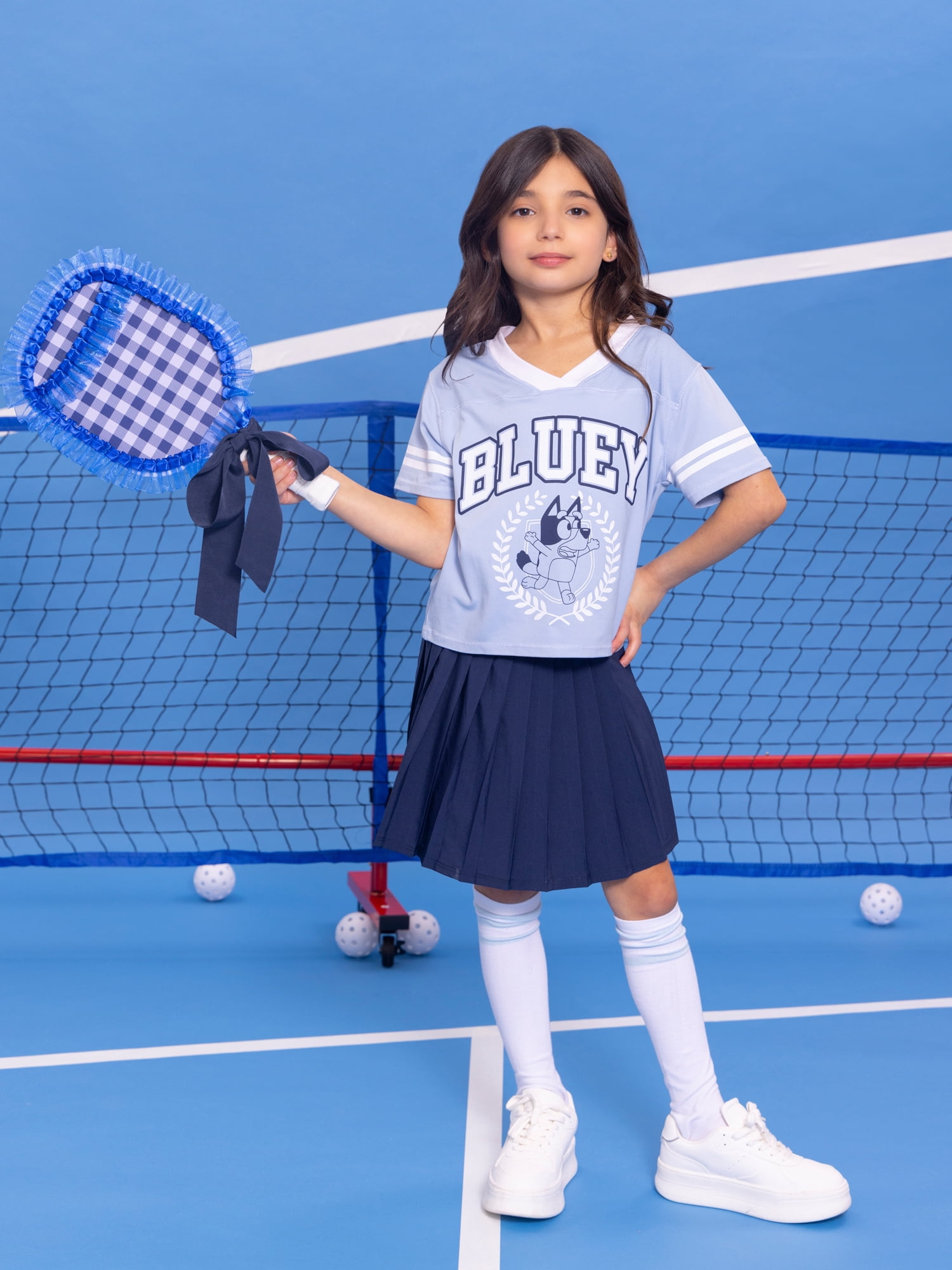 Bluey Girl's Active Jersey Top with Short Sleeves, Sizes 4-12