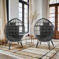 thumbnail image 3 of Zimtown Wicker Egg Chair for Indoor, Outdroor Chaise Chair for All Weather Egg Chais, Black, 3 of 7