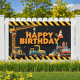 thumbnail image 5 of Construction Theme Happy Birthday Banner Colorful Vehicles Design Party Backdrop for Kids Celebration Event Decoration, 5 of 8