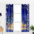 thumbnail image 5 of Hokiten Christmas Blackout Curtains | Light Blocking Print Window Curtains, Snowflake Xmas Tree Blue Purple Thermal Insulated Window Drapes for Living Room Kitchen Cafe (2 Panels, 84"W x 84"L), 5 of 7