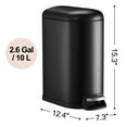 thumbnail image 6 of Kitchen Trash Can Combo Set of 2, 10.6 Gallon and 2.6 Gallon, Bathroom Trash Can with Lid and Step Pedal, Stainless Steel Garbage Can, 6 of 7