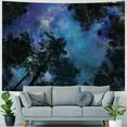 thumbnail image 4 of Creowell  Starry Night Sky Tapestry Rustic Wall Art Stars Landscape Magic Dark Blue Fantasy Galaxy Pine Tree Nature Wild Wall Hanging Bedroom Living Room Dorm Decor Fabric 40x30inch, 4 of 6