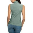thumbnail image 5 of Brglopf Womens Plus Size Sleeveless T-Shirt Summer Trendy Mock Turtleneck Tank Tops Slim Fit Basic Stretchy Layer Tee Shirts(Army Green,3XL), 5 of 9