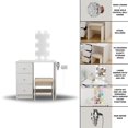 thumbnail image 2 of Ember Interiors Vanity Desk for Kids with Mirror, Lights, Chair, Rose Gold Crystal Ball Knobs, White, 2 of 4