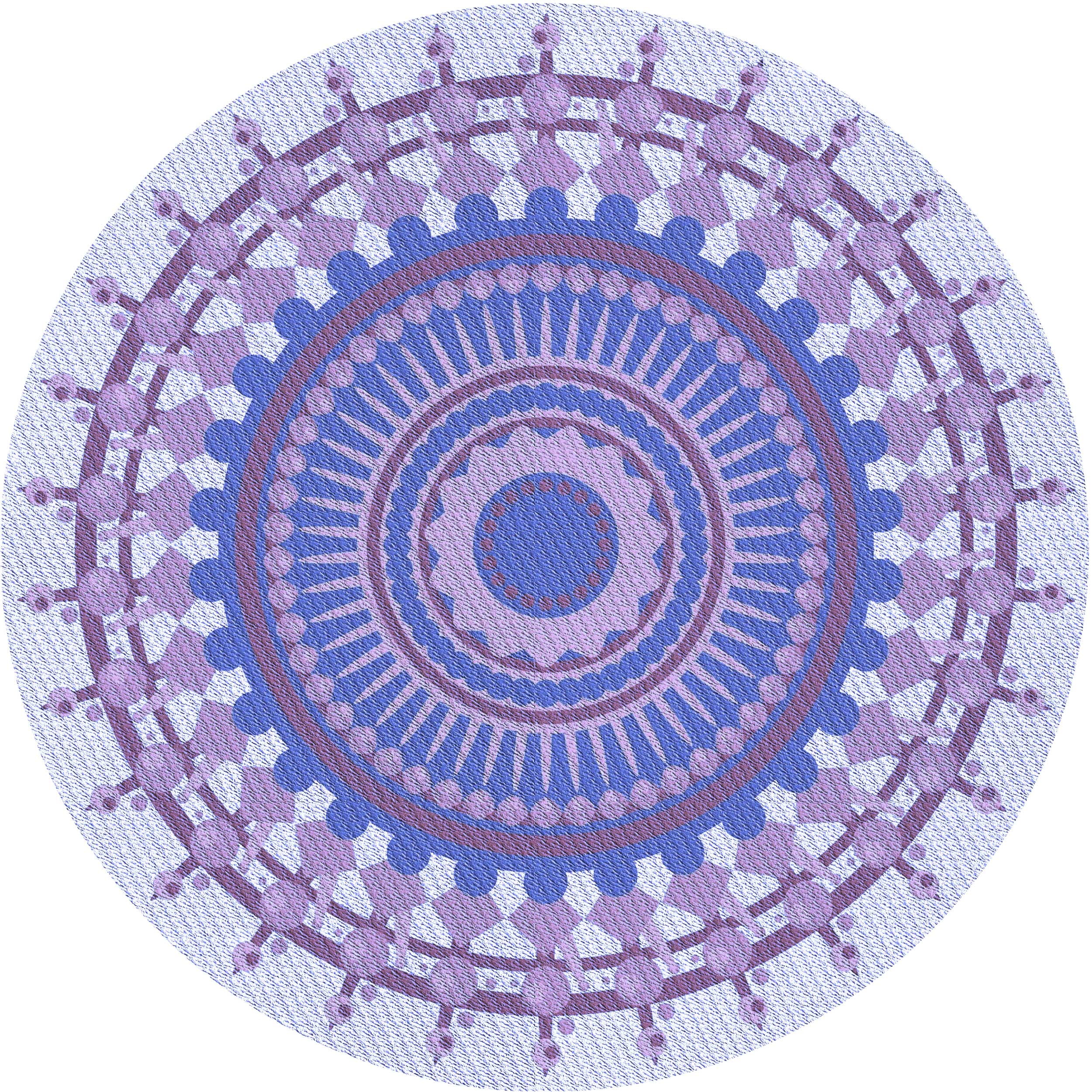 Ahgly Company Indoor Round Patterned Medium Slate Blue Area Rugs, 4 ...