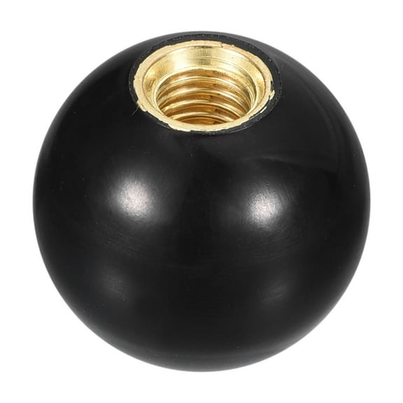 Uxcell M10 Copper Thread 32mm Dia Threaded Ball Knobs for Machine Handle, Black
