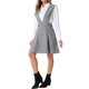 thumbnail image 4 of INSPIRAR CHIC Overoles de Mujer con Tirantes Cuello en V A-Line Vestido Pinafore por encima de la Rodilla XL Gris, 4 of 6