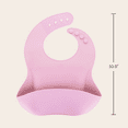 thumbnail image 3 of Beille 1pc Pink Baby Adjustable Silicone Bib Toddler Food Pouch Ages One and Up, 3 of 7