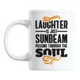 thumbnail image 1 of Laughter Is Just Sunbeam Quotes White Ceramic Coffee & Tea Mug (11oz), 1 of 6