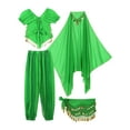 thumbnail image 6 of Doomiva Women Indian Dance Costume 4Pcs Belly Dance Outfits Halloween Carnival Performance Sets Green One Size, 6 of 7
