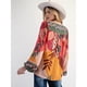thumbnail image 4 of Camisa de Larga con Cuello en V para Mujer, Estilo Suéter Holgado Estampado para Otoño e Invierno. Amarillo S, 4 of 9