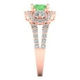 thumbnail image 3 of 2.16 ctw 3 Stone Anniversary Ring for Women | Round Cut Simulated Green Diamond | Hyperallergenic Solid 14K Rose Gold, 3 of 5