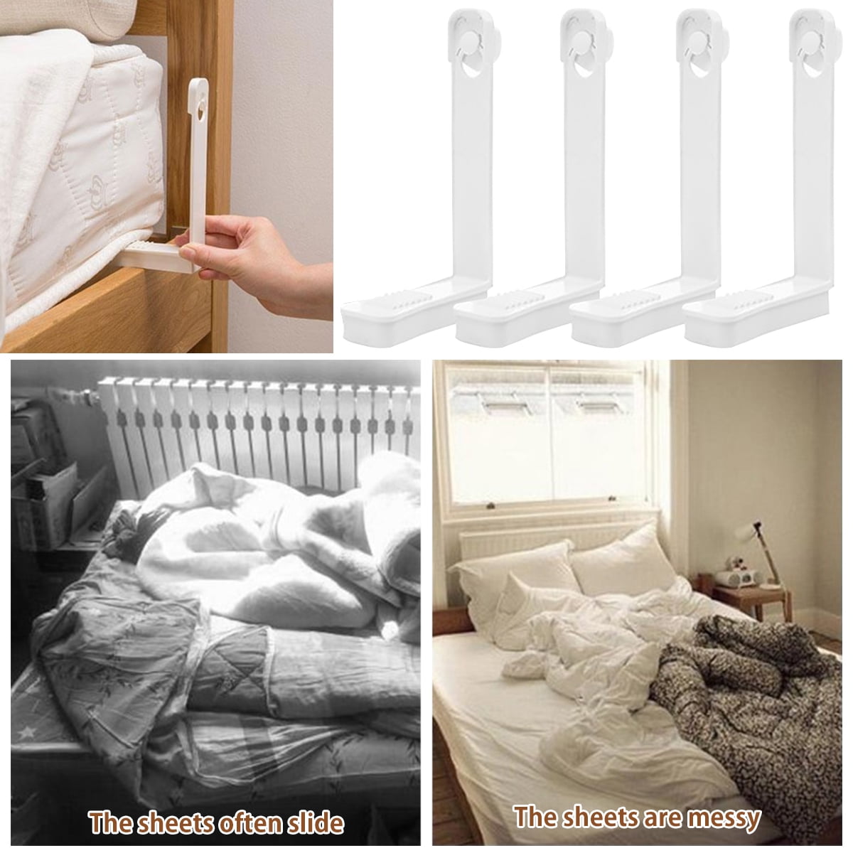 4Pcs Bed Sheet Clips Soft Bed Sheet Holder Non-Slip Holder
