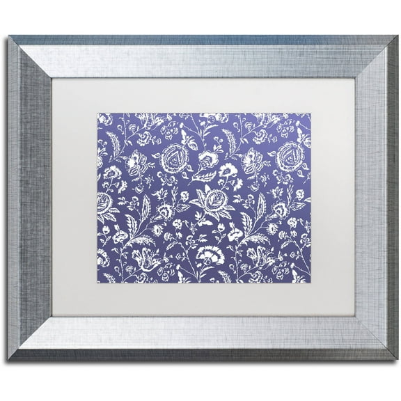 Trademark Fine Art "Toile Fabrics X" Canvas Art by Color Bakery White Matte, Silver Frame