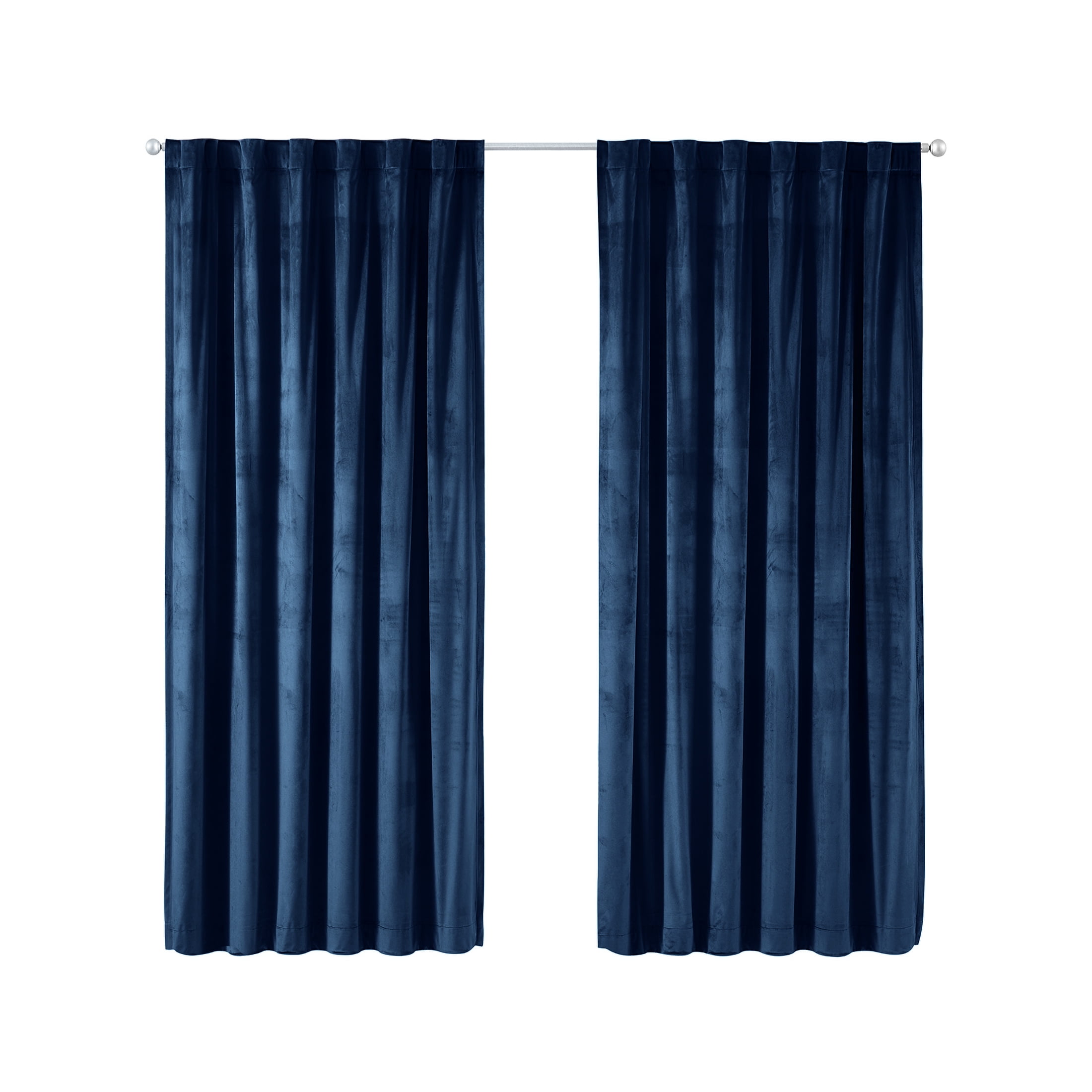 Better Homes & Gardens Dutch Velvet Solid 100% Blackout Single Curtain Panel, Navy, 52" W x 84" L