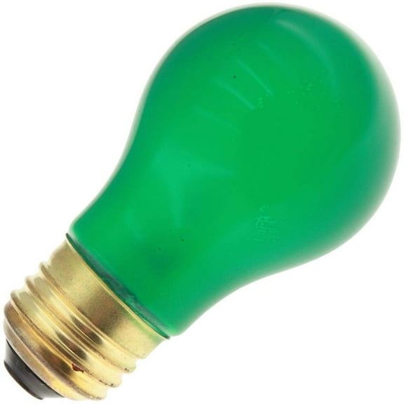 Industrial Performance Decorative/Novelty 40A15/G, 40 Watt, 130 Volt, Medium Base, Green Light Bulb