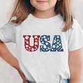 thumbnail image 2 of Afuyipoi Girls Graphic T-Shirt （for 3-15） Short Sleeve Independence Day Celebration Crew Neck Patriotic Tops Tee for Boys White Size 12, 2 of 6