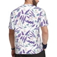 thumbnail image 2 of Wukai Lavender Flowers Print Men's Short-Sleeved Mesh T-Shirt,Quick-Dry Short Sleeve Workout T-Shirt-, 2 of 8