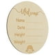 thumbnail image 4 of Anuncio de nacimiento signo redondo Ronda de anuncio de madera de madera Señal de anuncio de nombre del recién nacido, 4 of 4