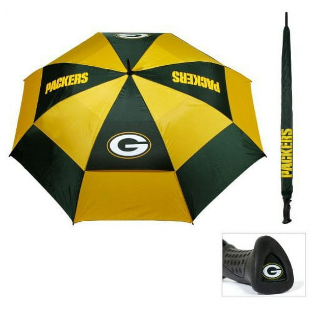 Golf Team Golf Parapluie NFL Green Bay Packers 62 "avec Gaine de Protection, Conception de Protection contre le Vent à Double Auvent, Bouton Automatique Ouvert
