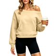 thumbnail image 6 of Enjoytime Womens Sweatshirt Long Sleeve Casual Pullover Tops Fall Fashion Soft Off Shoulder Sweatshirts with Straps, 6 of 6