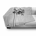 thumbnail image 3 of Eyelash Soft Flannel Fleece Throw Blanket, Monochrome Drawing of Young Woman Eyes Feathers Butterfly Floral Details, Cozy Plush for Indoor and Outdoor Use, 50" x 60", Black White, by Ambesonne, 3 of 6