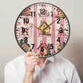 thumbnail image 6 of Yayeee Wall Clock Battery Operated 11.9" Silent Quartz Non-Ticking for Living Room Decor, Green Christmas Houses, 6 of 8