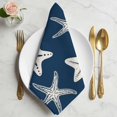 thumbnail image 2 of Navy Blue Starfish Coastal Cloth Napkins, Nautical Summer Ocean Abstract Art Washable and Reusable Dinner Napkins Set of 8, Table Napkin for Kitchen Party Birthday Wedding Hotel Housewarming 20"x20", 2 of 9