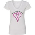 thumbnail image 3 of Inktastic Breast Cancer Awareness with Pink Ribbon Heart Women's V-Neck T-Shirt, 3 of 5