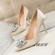 thumbnail image 1 of Zapatos de tacón alto con diamantes de imitación para mujer, zapatos sexis finos puntiagudos Wmkox8yii hfjk686, 1 of 4