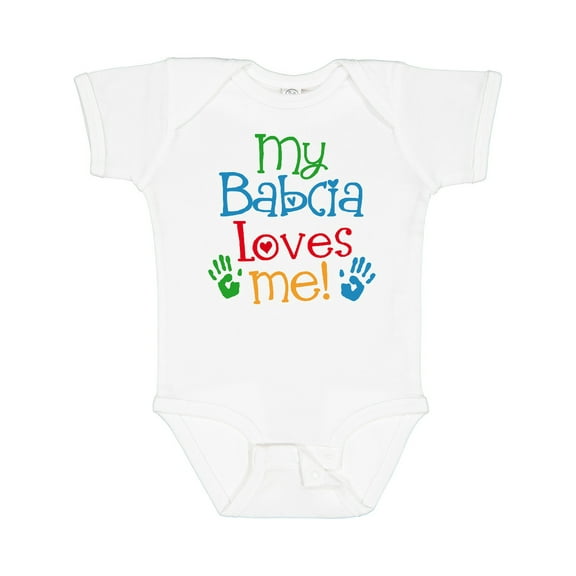 Inktastic My Babcia Loves Me Boys or Girls Baby Bodysuit
