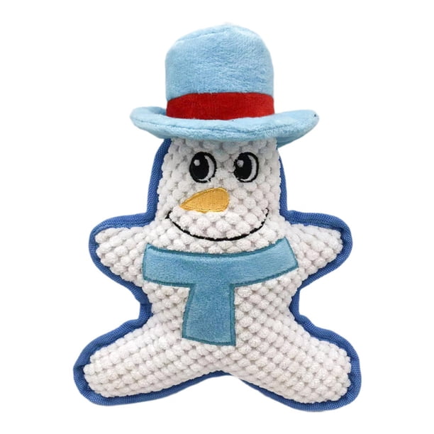 Juguete chirriante para perros, juguetes interactivos navideños para cachorros, manténgalos ocupados, juguetes suaves para muñeco de nieve