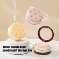 thumbnail image 2 of Hioecau Round Powder Puff Box Double-Tier Wet And Dry Separation Makeup Puff Case Makeup Sponge Organizer with Lanyard for Women Storage, 2 of 8