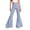 V77-Sky Blue, variant on WhouRiu Girls Casual Flared Pants Fashion Graphic Rigid Waist Trousers With Pockets Kids Comfortable Cute Everyday Wear,9-10 Years